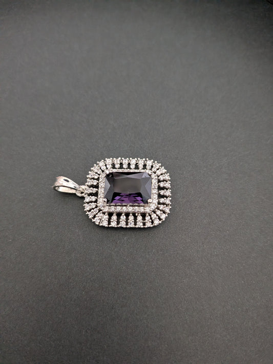 Chrome Finish AD Pendant Set in Purple