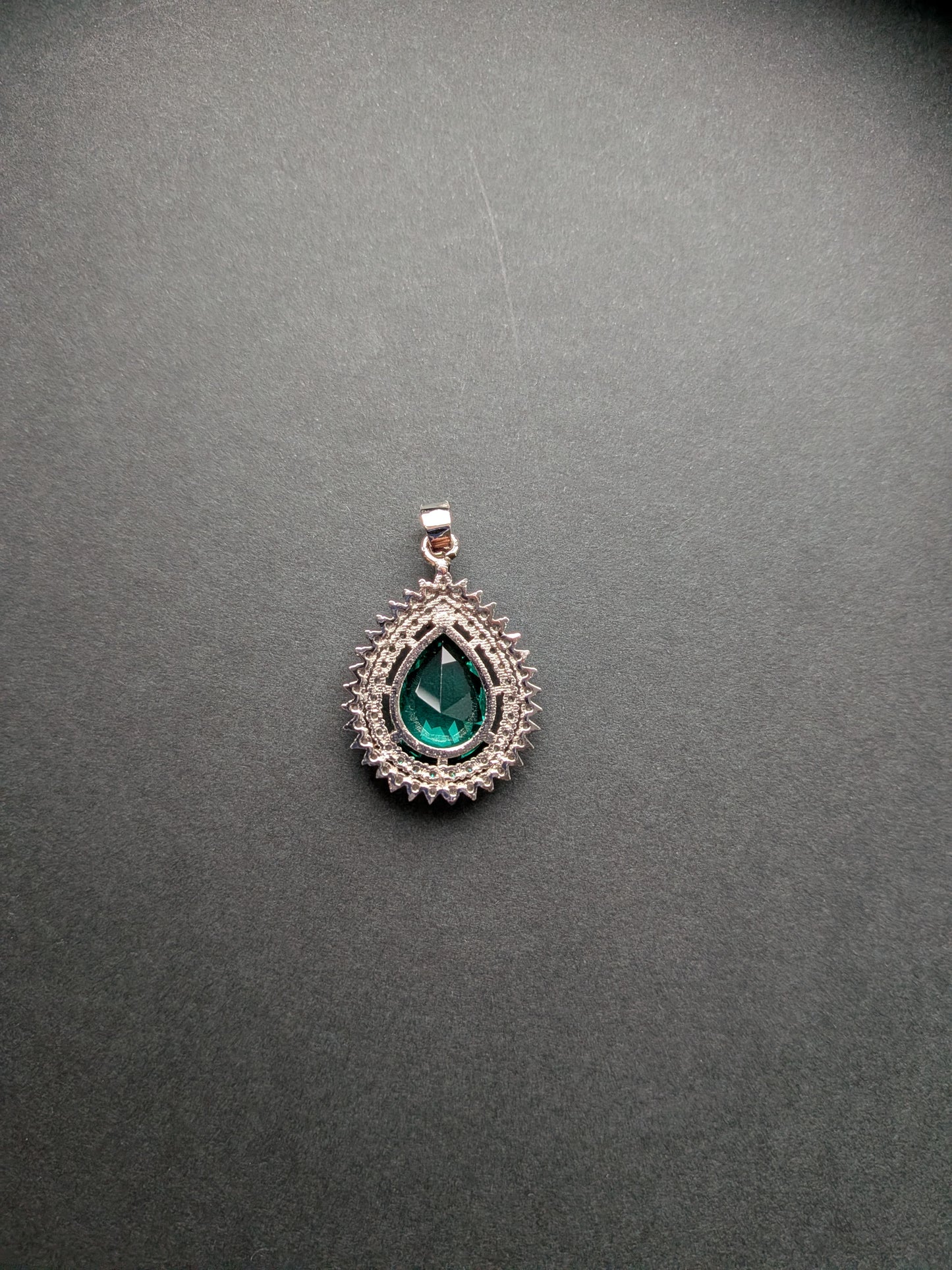 Pendant Set in AD - Light Green
