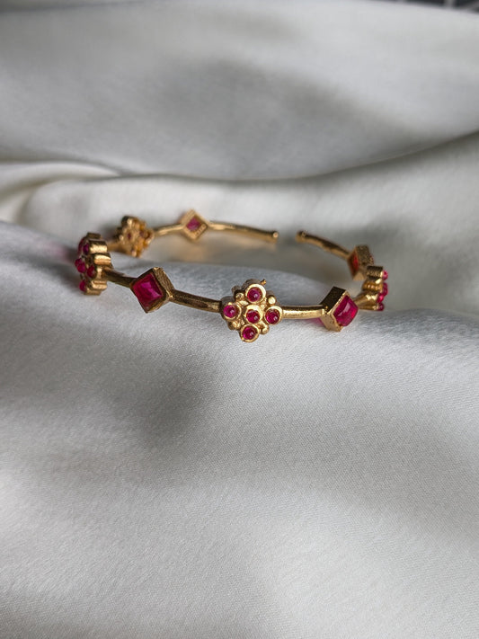Antique Gold Plated Handmade Pair of Bangles