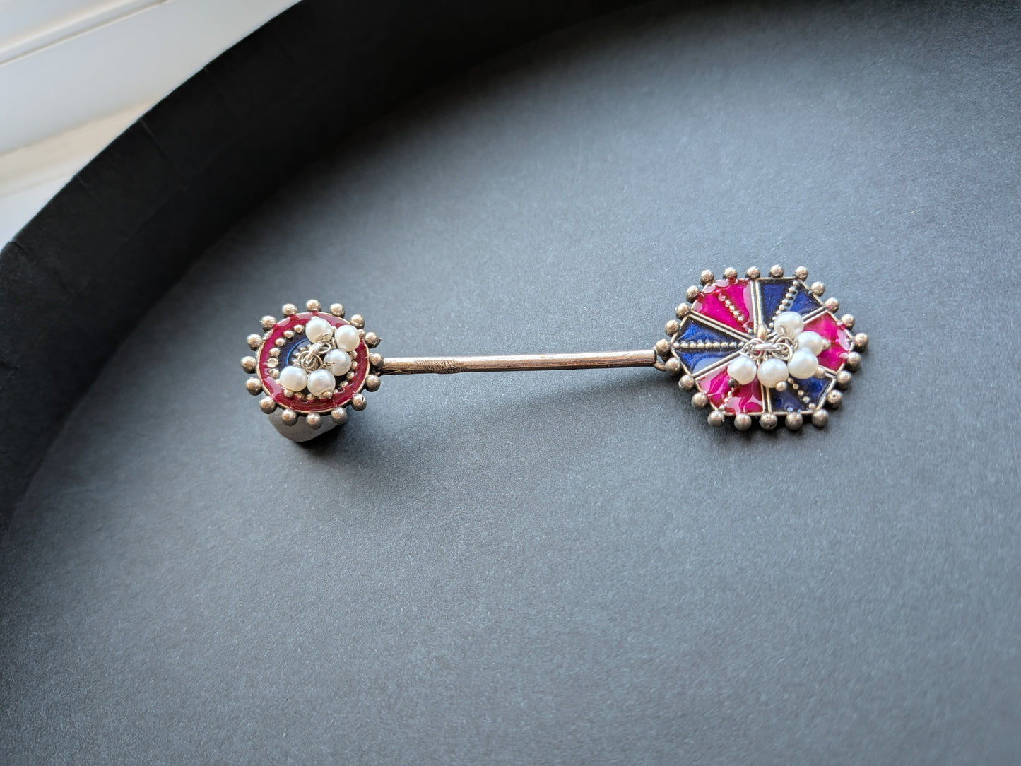 Unique Hand painted Earrings with Pearls