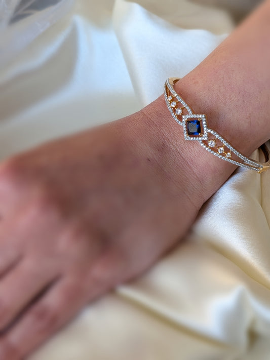 Delicate Blue Bracelet in AD