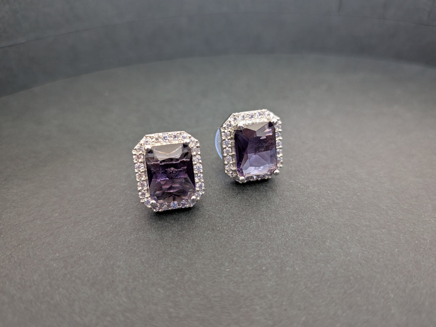 Chrome Finish AD Pendant Set in Purple