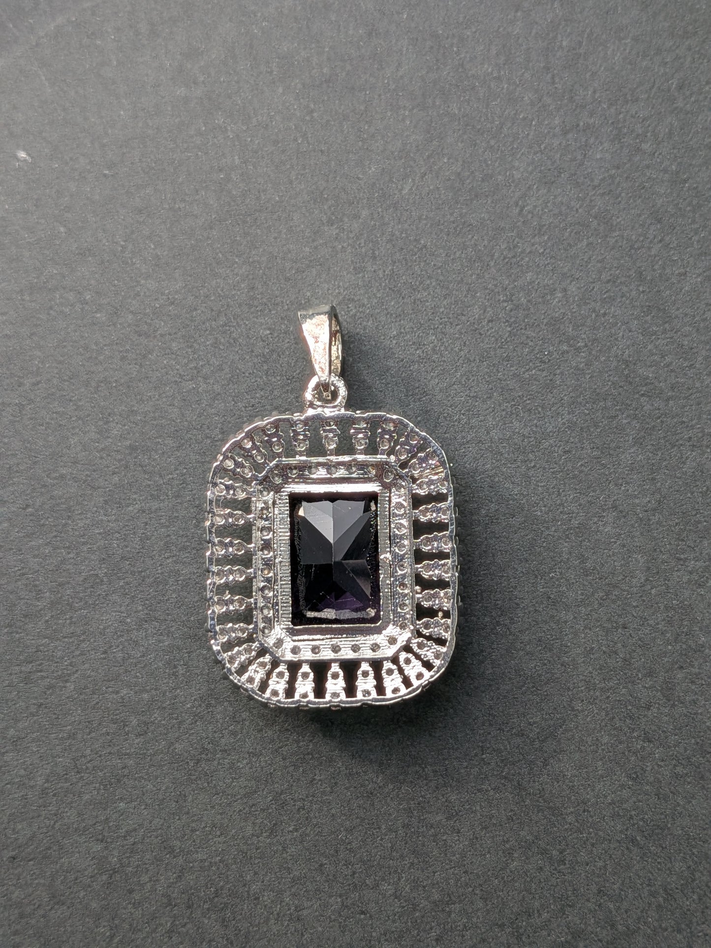 Chrome Finish AD Pendant Set in Purple