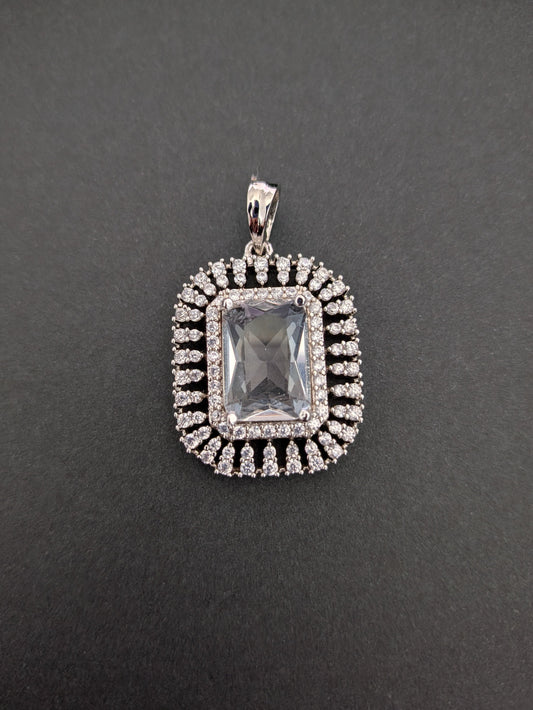 Chrome Finish Pendant Set in AD