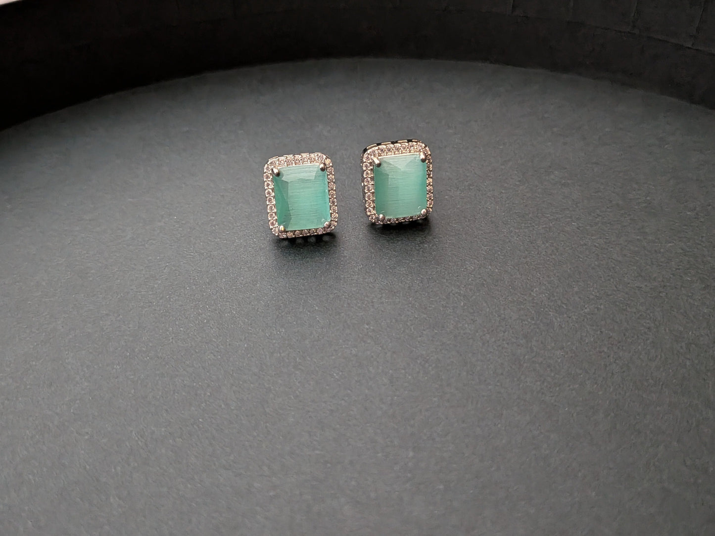 Pendant Set in AD - Mint Green