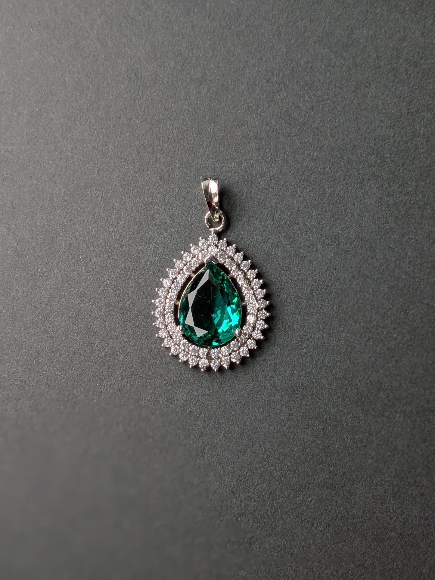 Pendant Set in AD - Light Green