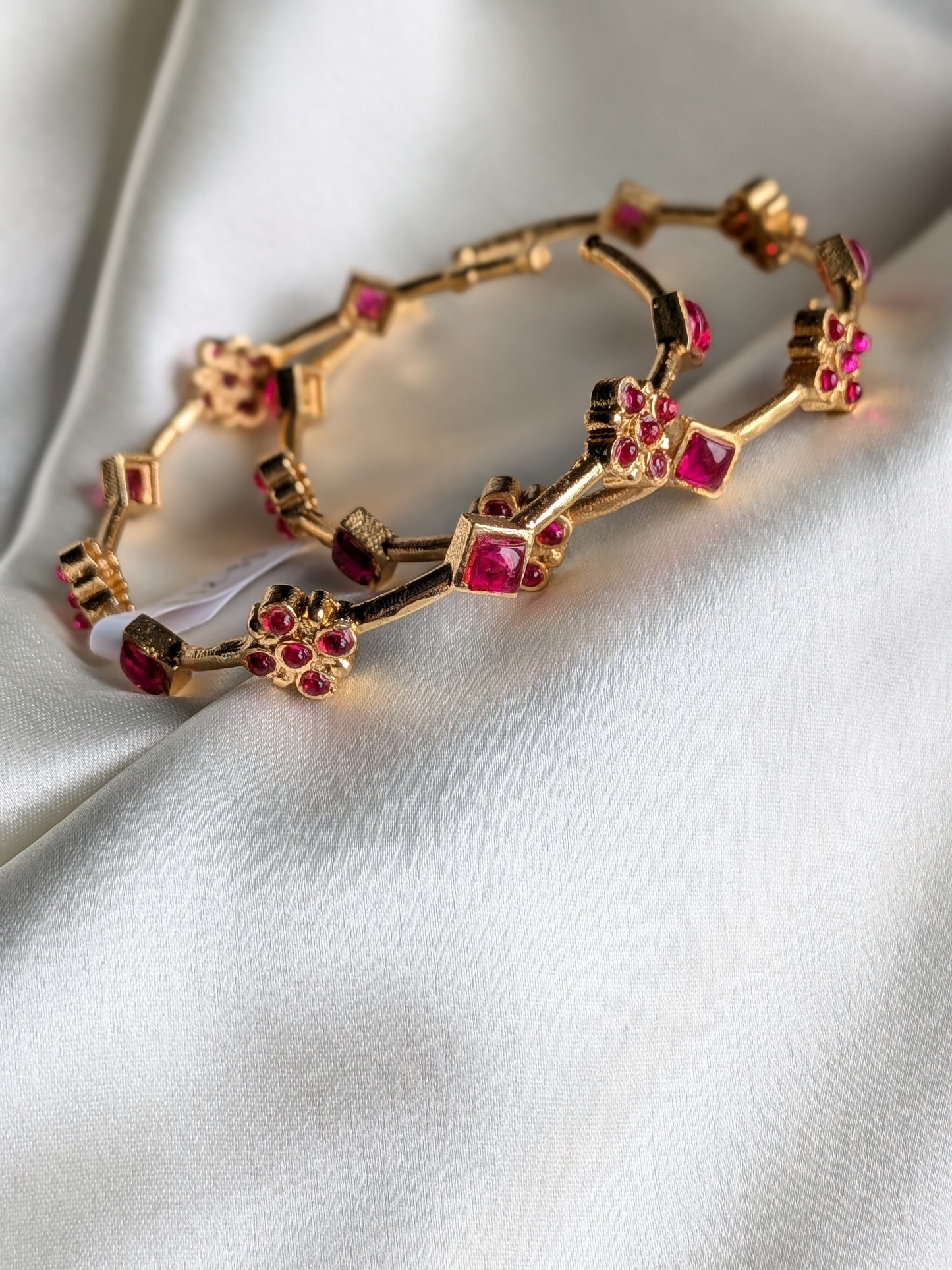 Antique Gold Plated Handmade Pair of Bangles