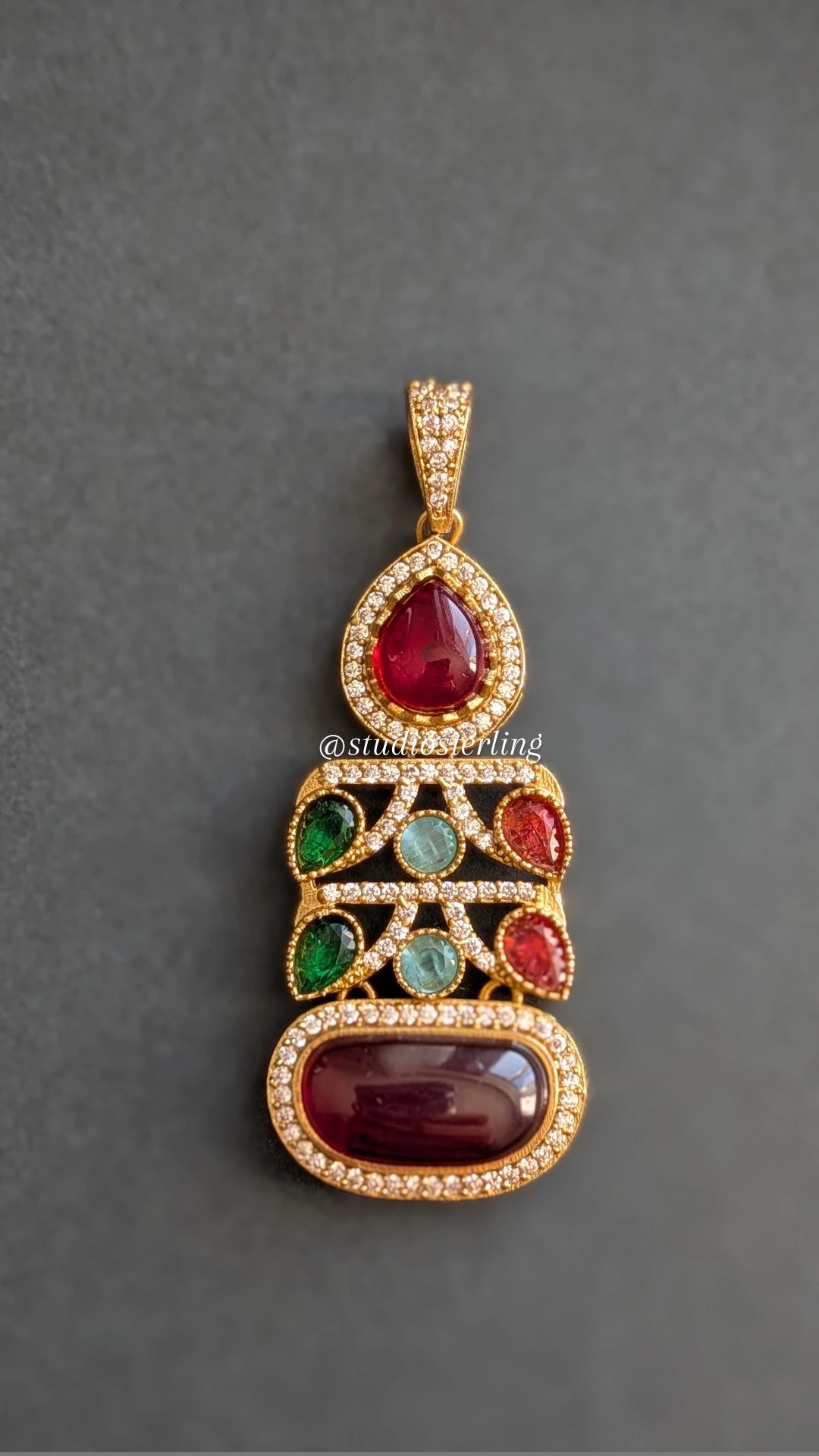 Pendant Set with AD & Monalisa stones