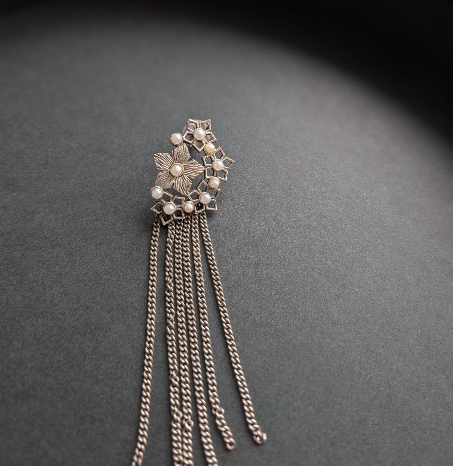 Chain Earrings with Delicate Flower Design