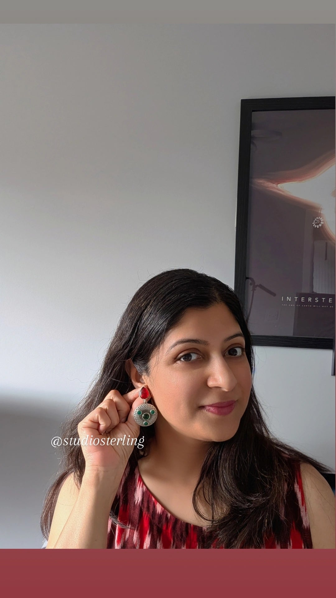 Oxidised Monalisa Stone Earrings
