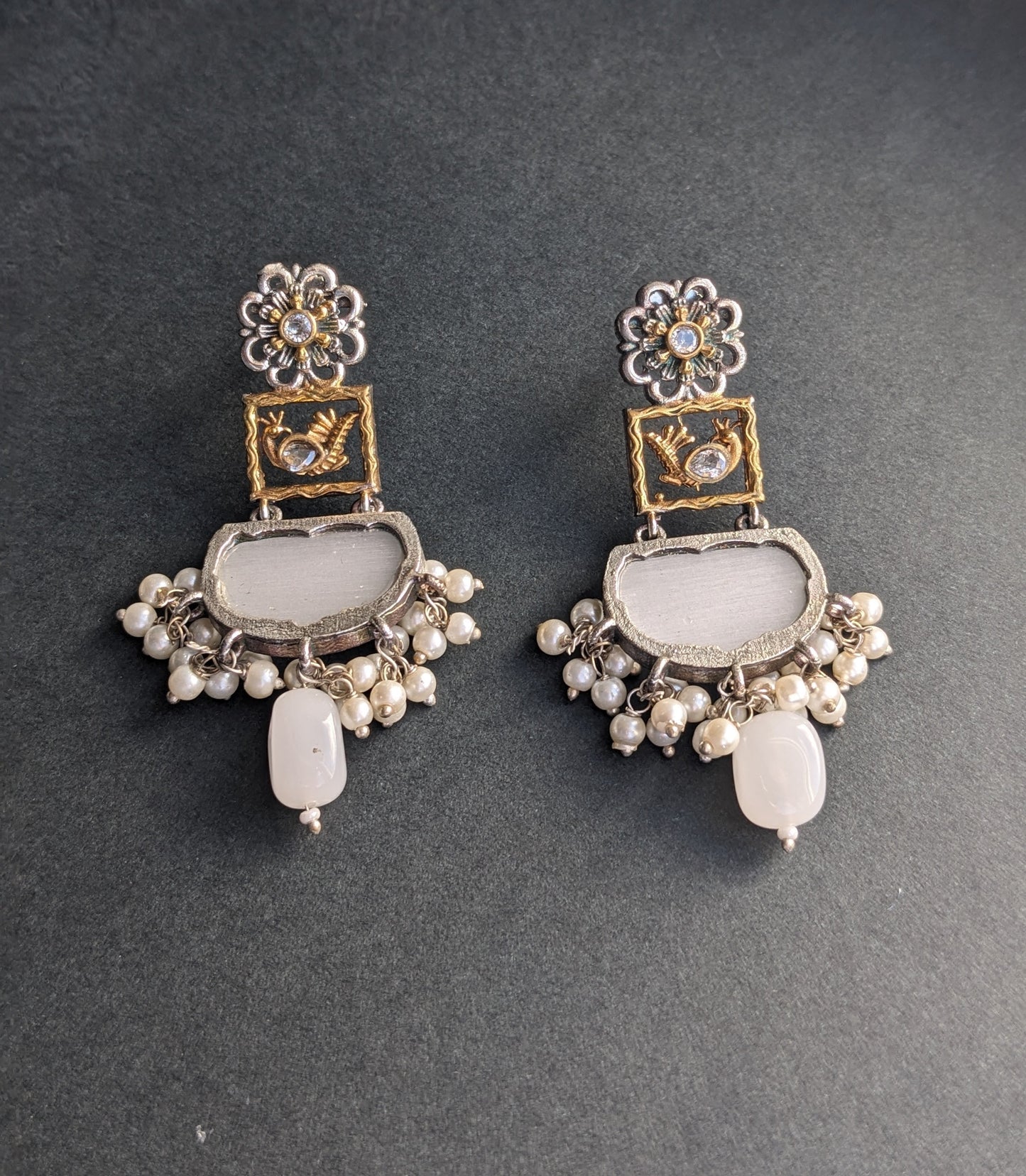 Long Necklace set - Pearl White