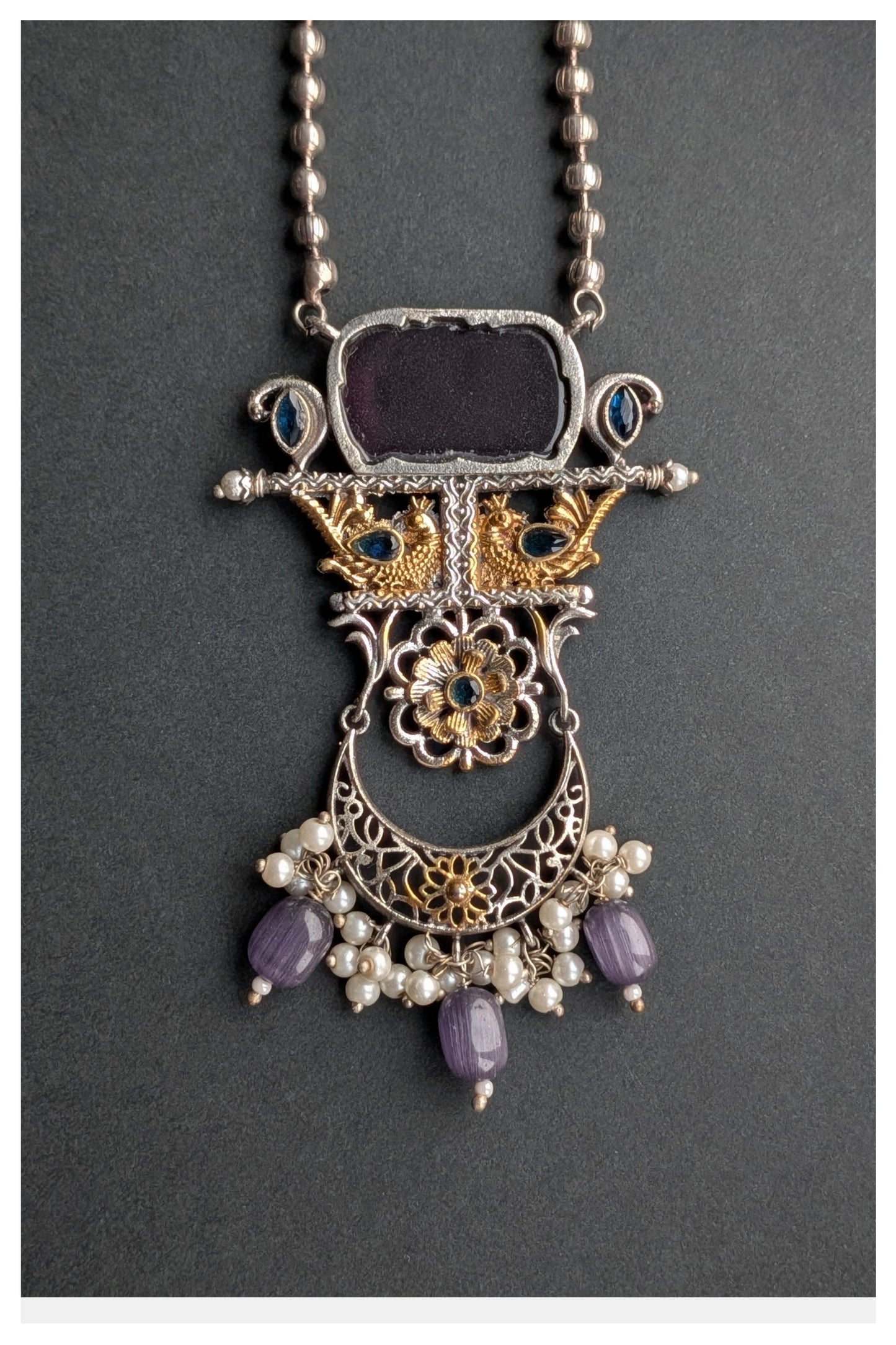 Long Necklace set - Dark Purple