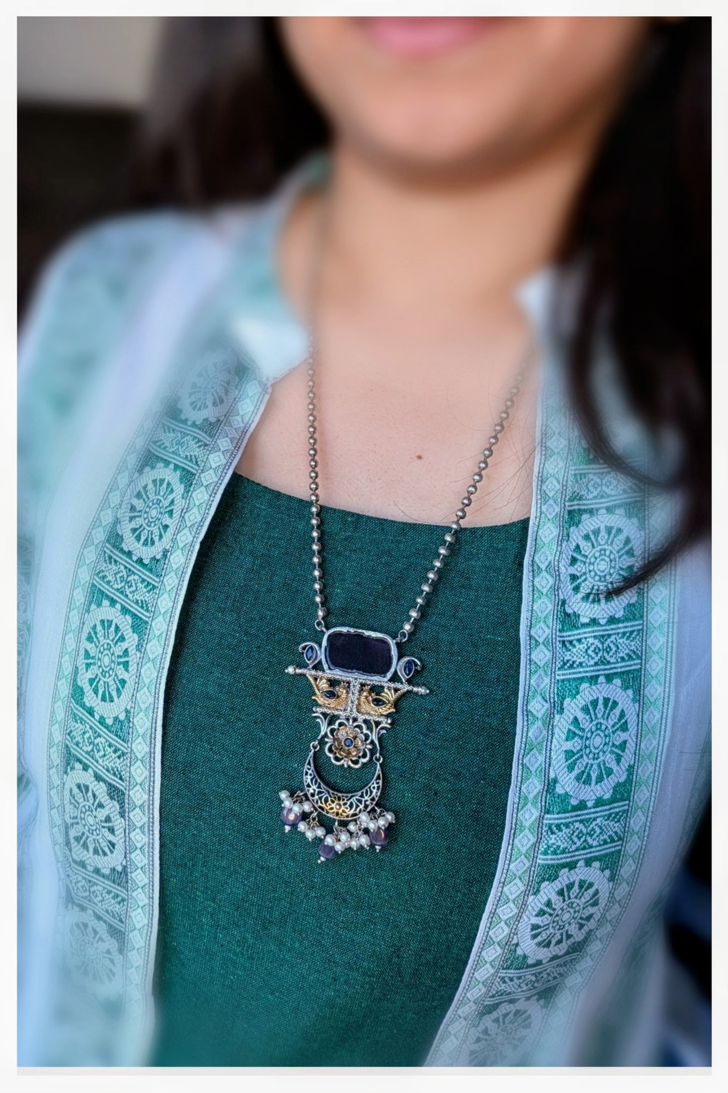 Long Necklace set - Dark Purple