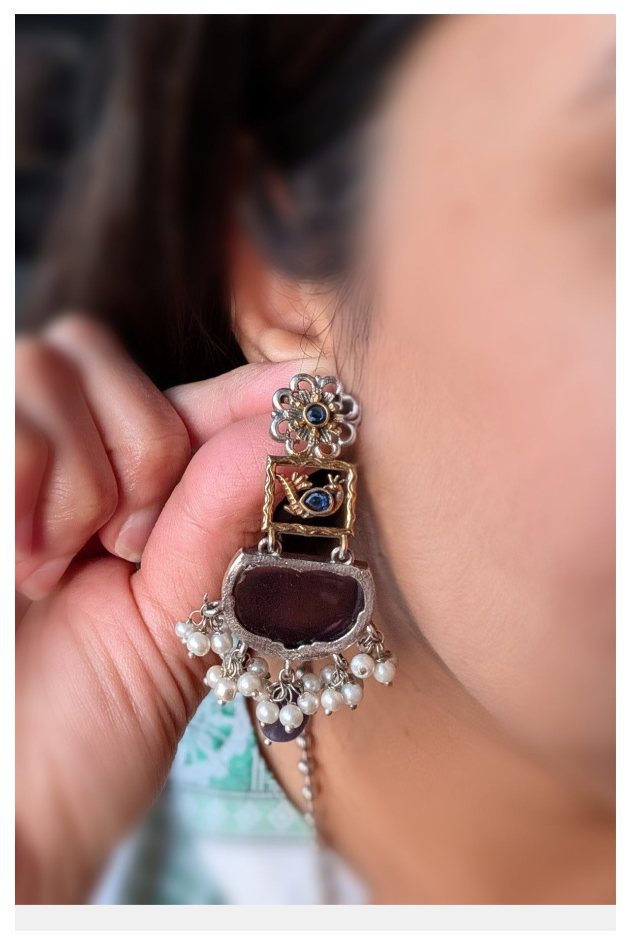 Long Necklace set - Dark Purple