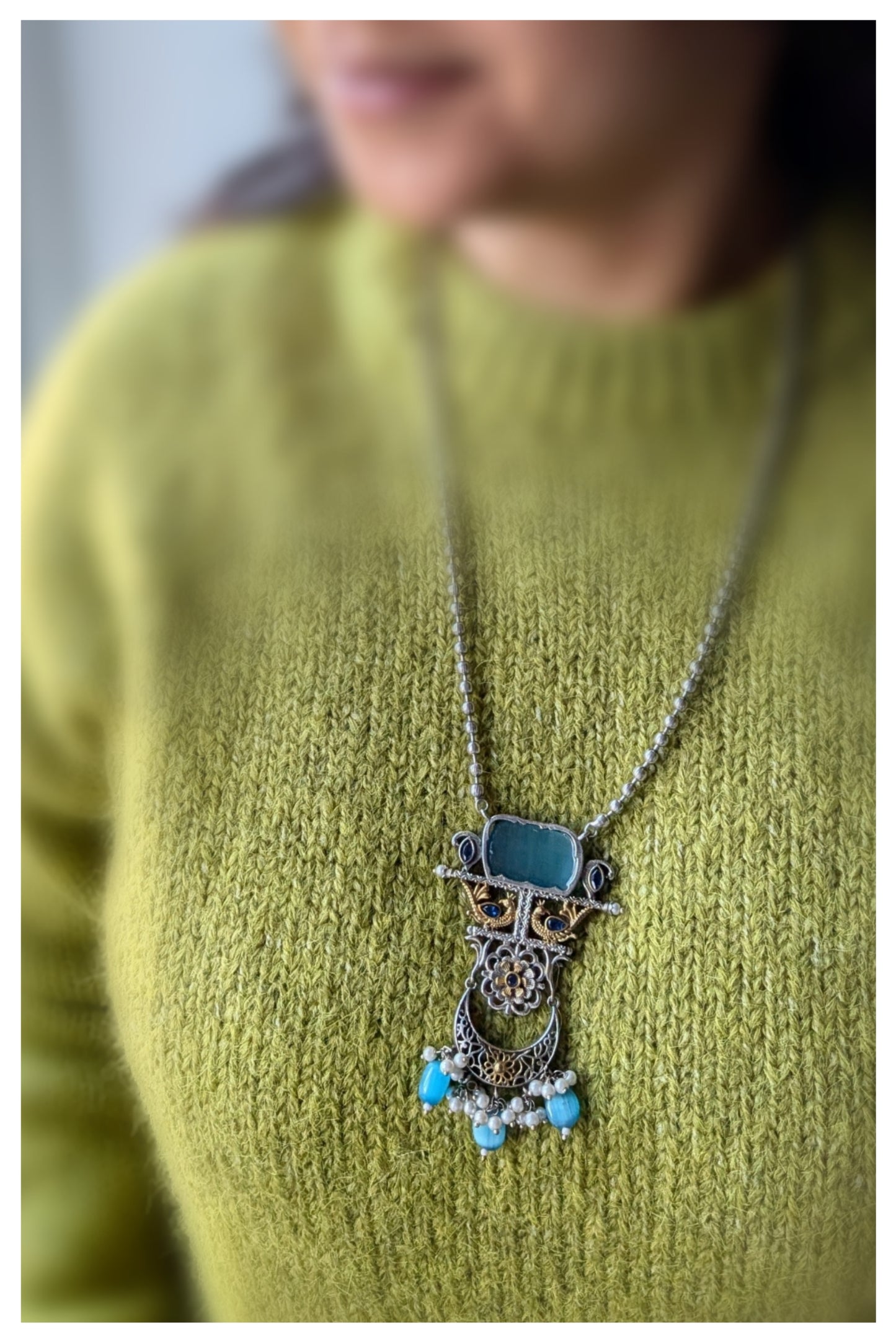 Long necklace set - Sky Blue