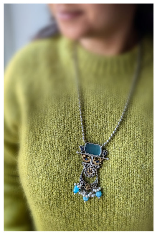 Long necklace set - Sky Blue