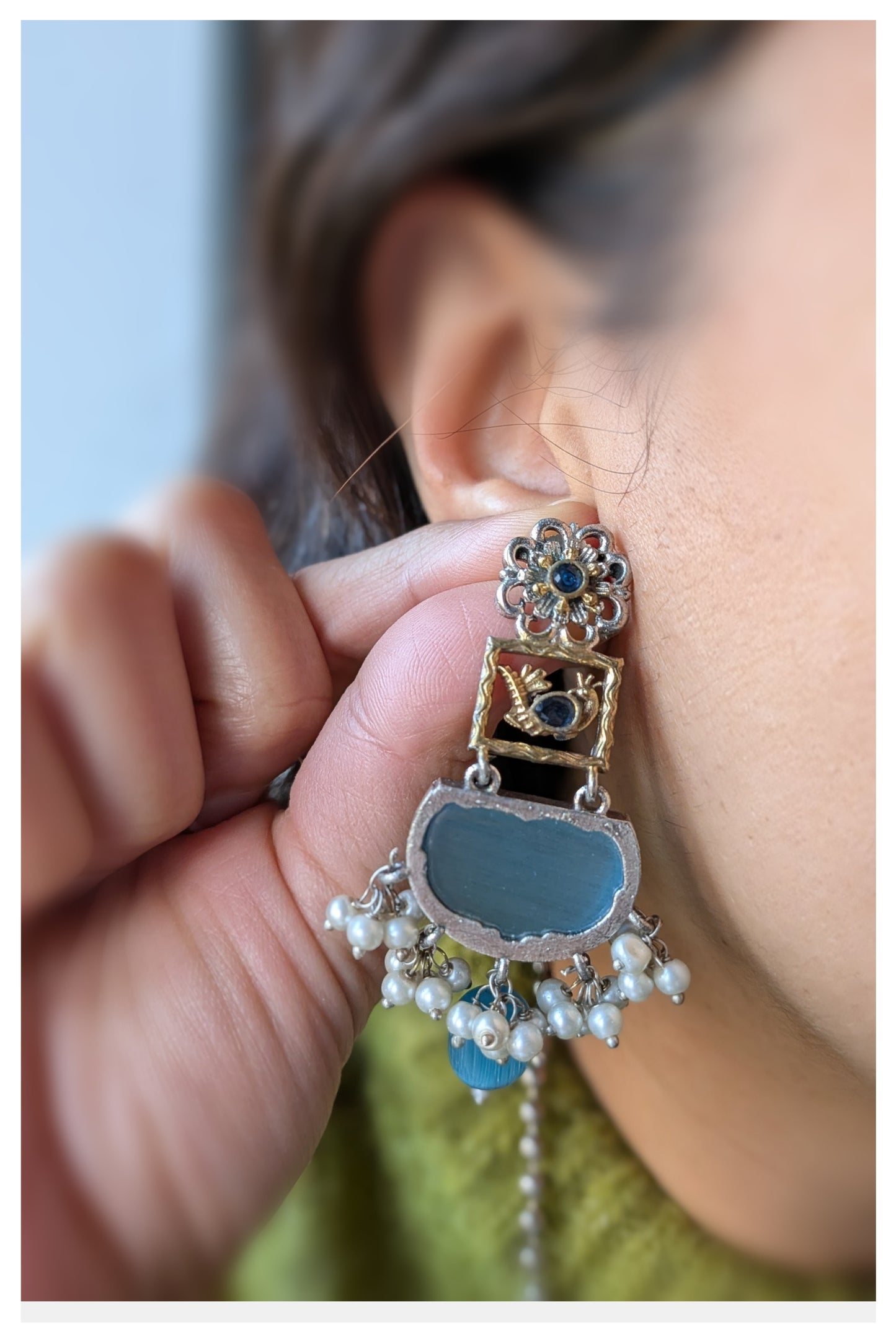 Long necklace set - Sky Blue