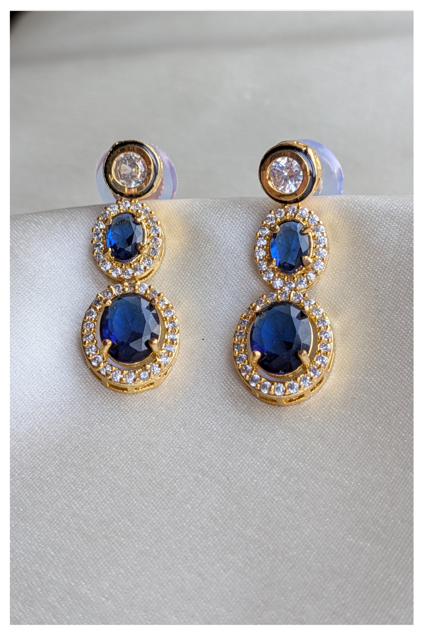 Earrings with Kundan and American Diamonds
