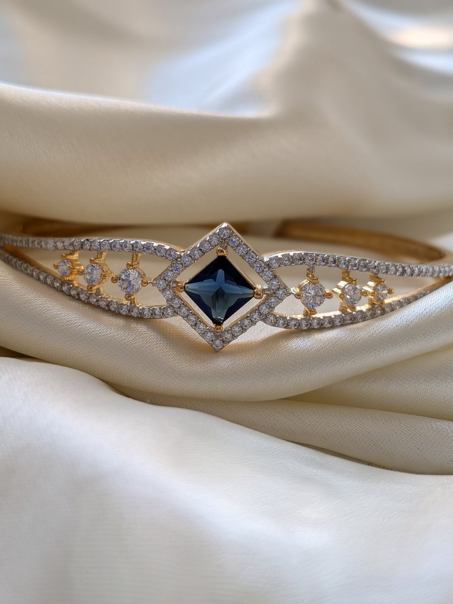 Delicate Blue Bracelet in AD