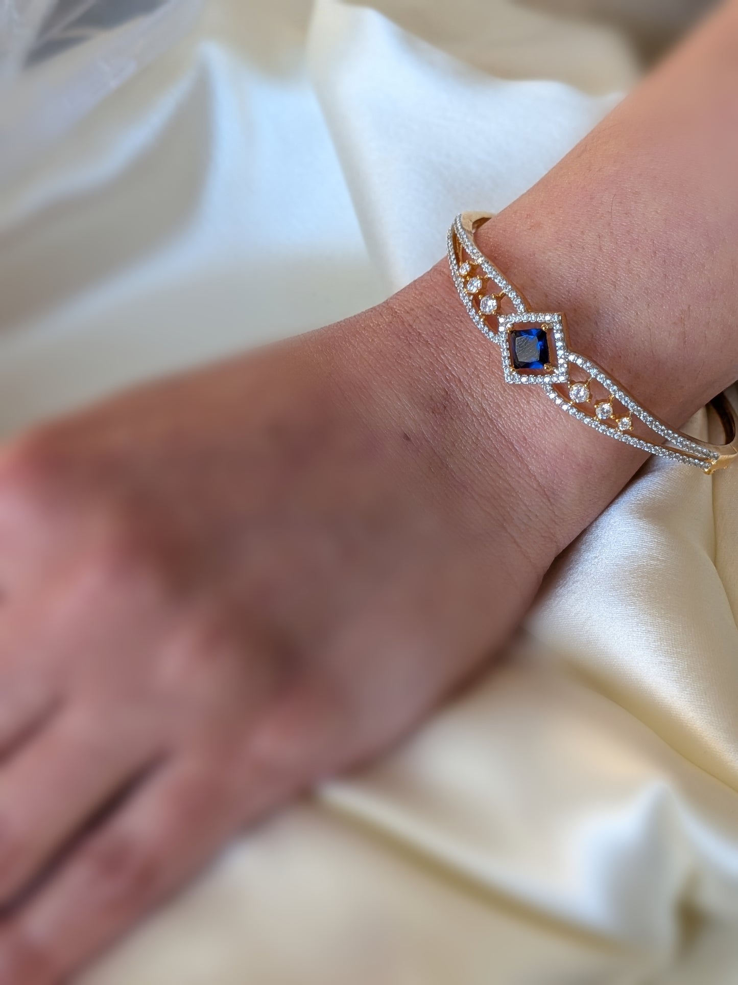 Delicate Blue Bracelet in AD